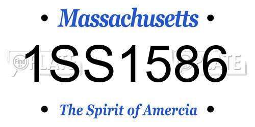 1SS1586 Massachusetts License Plate