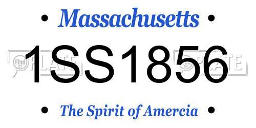 1SS1856 Massachusetts License Plate