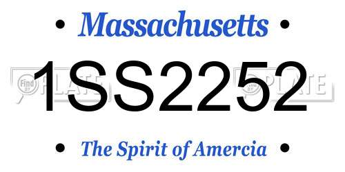 1SS2252 Massachusetts License Plate
