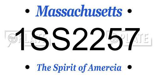 1SS2257 Massachusetts License Plate