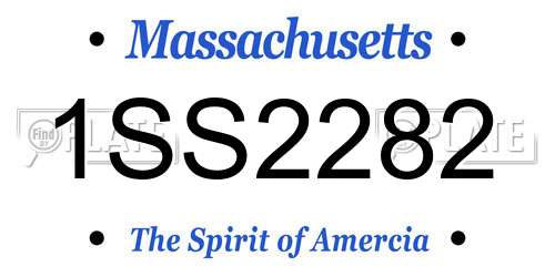 1SS2282 Massachusetts License Plate
