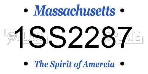 1SS2287 Massachusetts License Plate