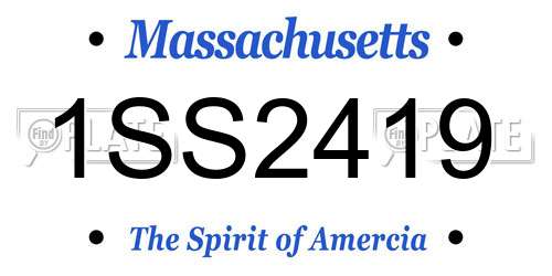 1SS2419 Massachusetts License Plate