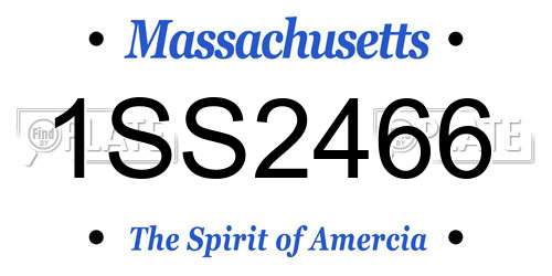 1SS2466 Massachusetts License Plate