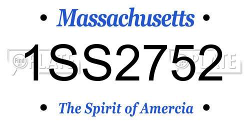 1SS2752 Massachusetts License Plate