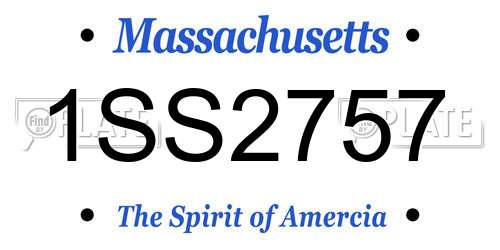 1SS2757 Massachusetts License Plate