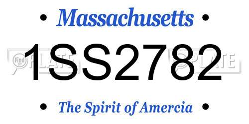 1SS2782 Massachusetts License Plate