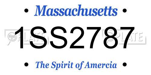 1SS2787 Massachusetts License Plate