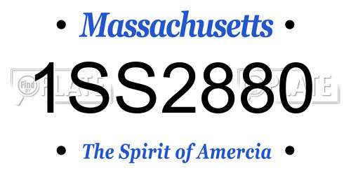 1SS2880 Massachusetts License Plate