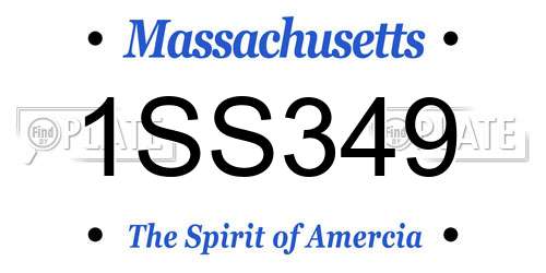 1SS349 Massachusetts License Plate