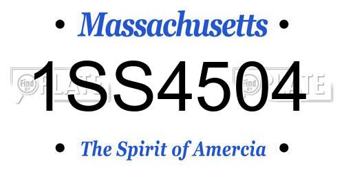 1SS4504 Massachusetts License Plate