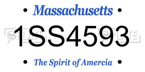 1SS4593 Massachusetts License Plate