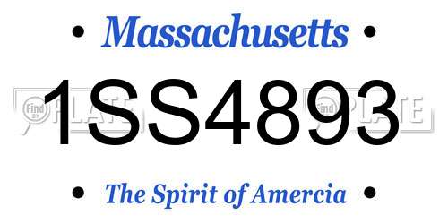 1SS4893 Massachusetts License Plate