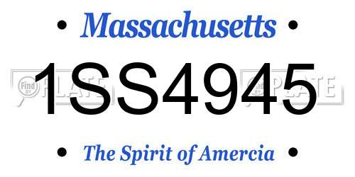 1SS4945 Massachusetts License Plate