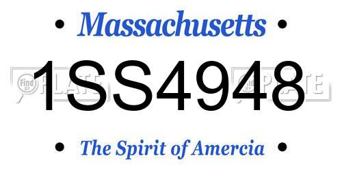 1SS4948 Massachusetts License Plate