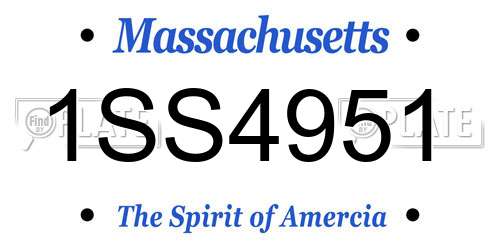 1SS4951 Massachusetts License Plate