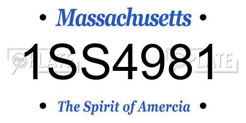 1SS4981 Massachusetts License Plate