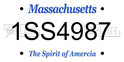 1SS4987 Massachusetts License Plate
