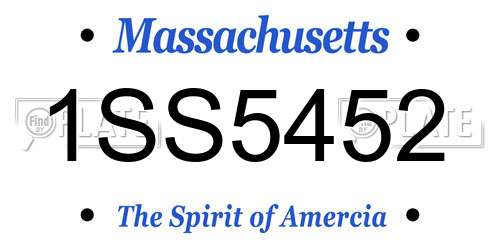 1SS5452 Massachusetts License Plate