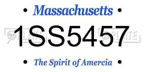 1SS5457 Massachusetts License Plate