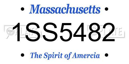 1SS5482 Massachusetts License Plate