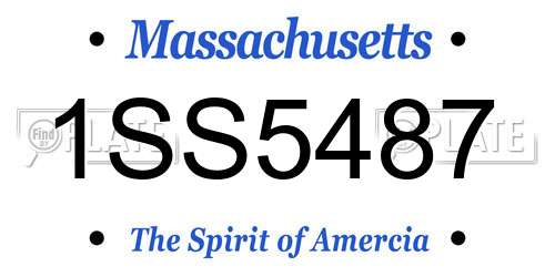 1SS5487 Massachusetts License Plate