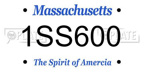 1SS600 Massachusetts License Plate