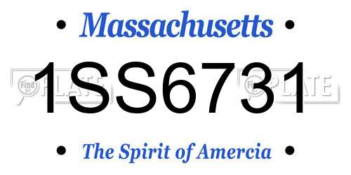 1SS6731 Massachusetts License Plate