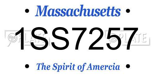 1SS7257 Massachusetts License Plate