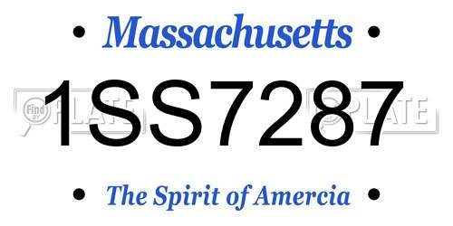 1SS7287 Massachusetts License Plate