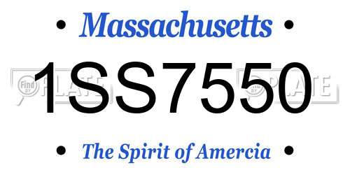1SS7550 Massachusetts License Plate