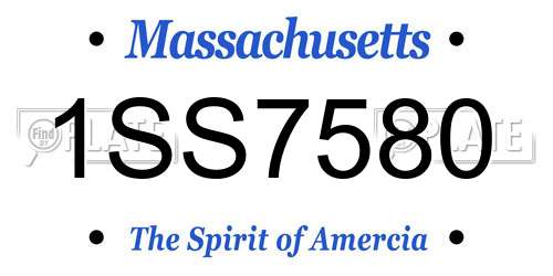 1SS7580 Massachusetts License Plate