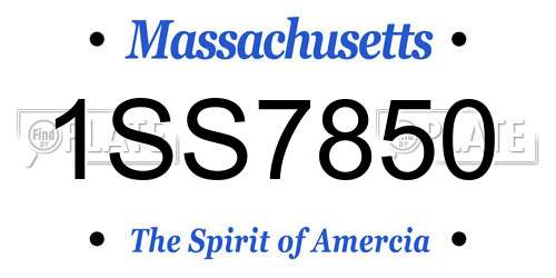 1SS7850 Massachusetts License Plate