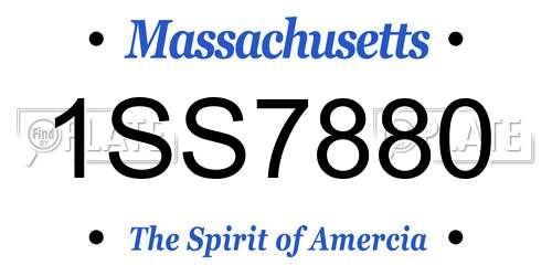 1SS7880 Massachusetts License Plate
