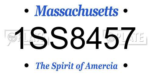 1SS8457 Massachusetts License Plate