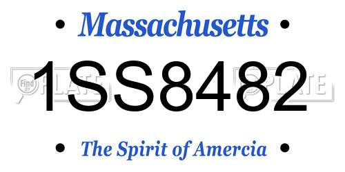 1SS8482 Massachusetts License Plate