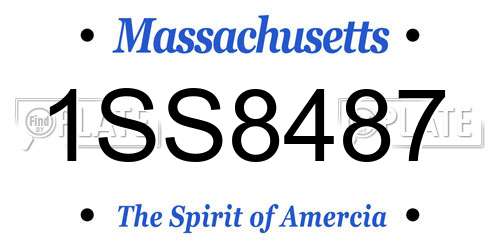 1SS8487 Massachusetts License Plate