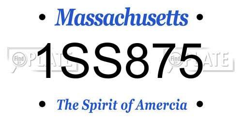 1SS875 Massachusetts License Plate