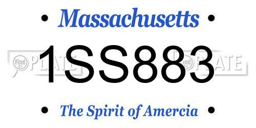 1SS883 Massachusetts License Plate