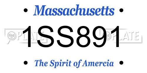 1SS891 Massachusetts License Plate