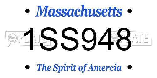 1SS948 Massachusetts License Plate