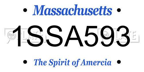 1SSA593 Massachusetts License Plate