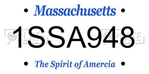 1SSA948 Massachusetts License Plate