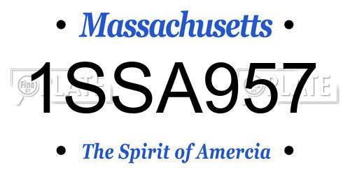 1SSA957 Massachusetts License Plate