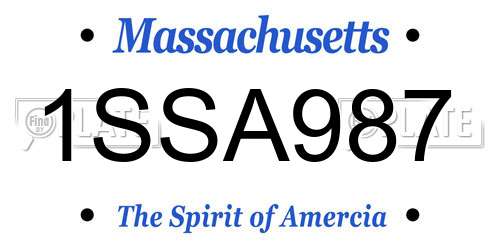 1SSA987 Massachusetts License Plate