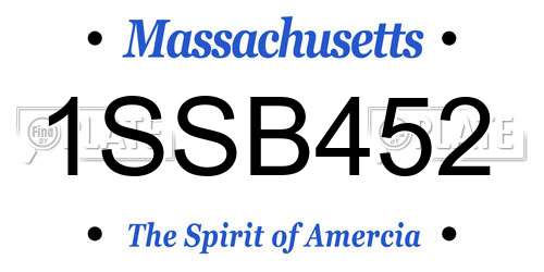 1SSB452 Massachusetts License Plate