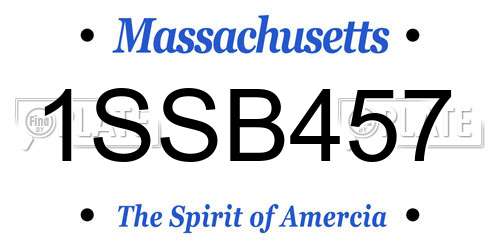 1SSB457 Massachusetts License Plate
