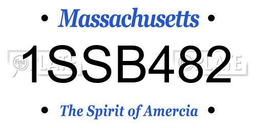 1SSB482 Massachusetts License Plate