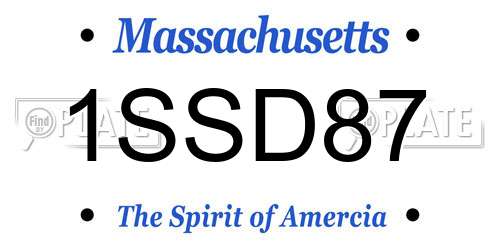 1SSD87 Massachusetts License Plate