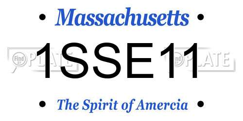 1SSE11 Massachusetts License Plate